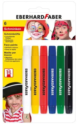 Produktbild von Eberhard Faber 579107, Schwarz, Blau, Grün, Rot, Weiß, Gelb, Hart, Kinder, 6 Stück(e), Deutschland