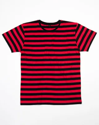 Produktbild von Mantis M109S | Herren T-Shirt modisch gestreift - Farbe: Black/Red - Größe: M