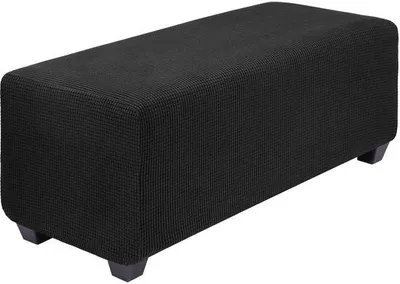 Obrázok produktu pre Uniqoos® Elastické poťahy na stoličky – elastický poťah na stoličku s celoplošnou ochranou, polyester/Elastan, čierna farba, rozmer 50 x 38 x 33 cm