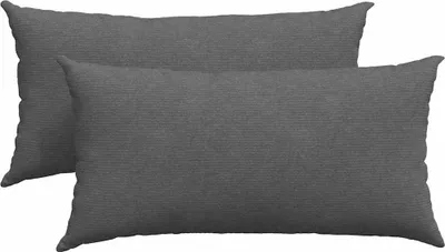Obrázok produktu pre vidaXL Vankúš na pohovku 2 kusy tmavo šedý 80 x 40 cm manšestrová látka
