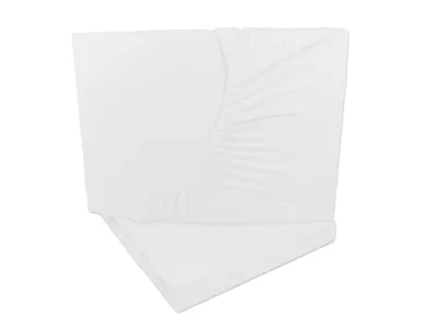 Produktbild von 2er Set Jersey Spannbettlaken Weiß 90x200 - 100x200 cm 100% Baumwolle