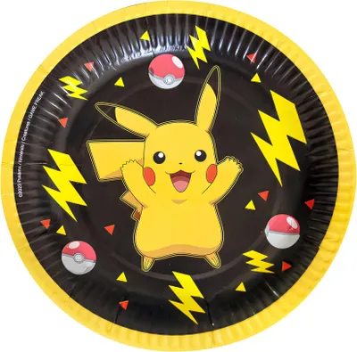 Obrázok produktu pre 8 papierových tanierov Pikachu Pokémon malý žltý -