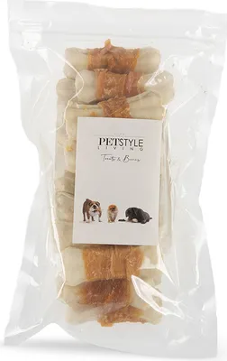 Produktbild von Petstyle Living Gepresste Kauknochen mit Huhn - Hundesnack - 20 Stück - 10cm