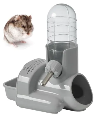 Produktbild von Futter- und Wasserbehälter für Hamster – Automatischer Trink- und Futterspender für Hamster – 120 ml – Grau – Versteck und Futterlager für kleine Nagetiere