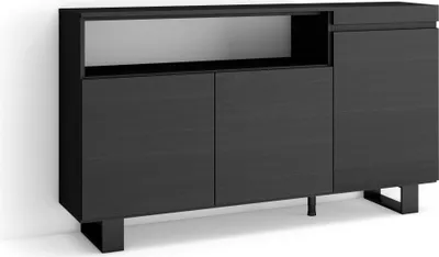 Produktbild von Sideboard, Highboard, 150x35x87cm, 3 Türen, Industriedesign, Schwarz