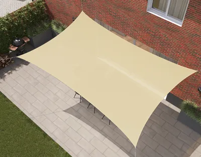 Produktbild von Kopu® Sonnensegel Rechteck 280 Gramm Wasserdurchlässig 3x4 m - Creme