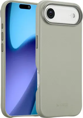 Productafbeelding van Accezz MagSafe Leather Backcover voor de Apple iPhone Air - Light Grey