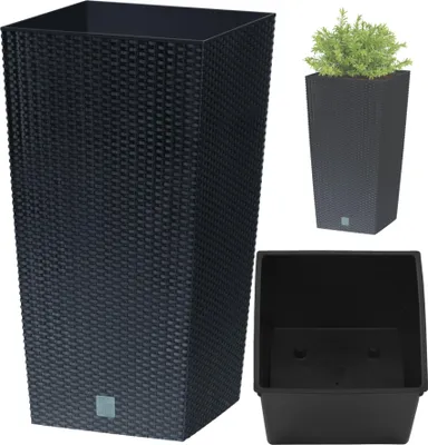 Imagen del producto de Maceta RATO Square 225, con inserto, 225x225x421 mm, 8/16,3 l, negra
