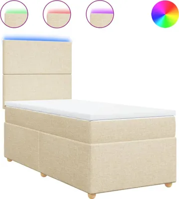 Produktbild von vidaXL Boxspringbett mit Matratze Creme 90x200 cm Stoff