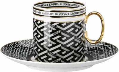 Zdjęcie produktu dla Rosenthal Versace La Greca Signature Black Kaffeetasse 2-tlg