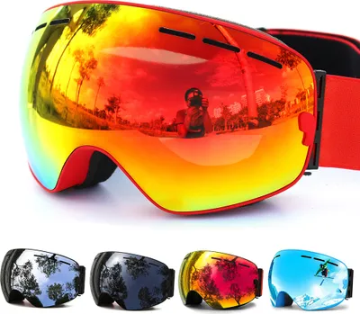 Produktbild von Skibrille Damen Herren, Schneebrille 100% UV-Schutz Skibrille für brillenträger, Anti-Nebel Snowboard Brille Ski Goggles