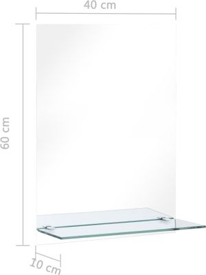 vidaXL Wandspiegel mit Regal 40×60 cm Hartglas