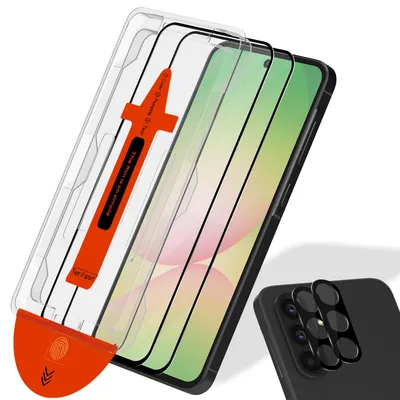 Produktbild von 2-Pack Samsung A56 Displayschutzfolie & 2-Pack Kameraschutz - Gehärtetes Glas | [Automatische Installation] - Blasenfrei