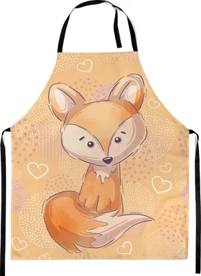 Produktbild von Kinderschürze, Kind Malschürze, Kunstkittel, Kochschürze, Apron, Werkschürze, Fullprint Motiv Oranger Fuchs [074]