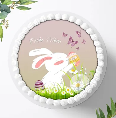Produktbild von Für die Geburtstags Torte ein Tortenaufleger, Zuckerbild mit dem Motiv: Ostern, Essbares Foto für Torten, Fondant, Ø 20cm, 0052c