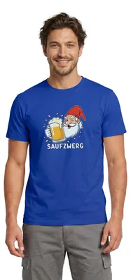Produktbild von Spreadshirt Saufzwerg Mit Bier Karneval Männer T-Shirt, 3XL, Dunkelblau
