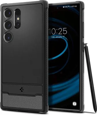 Image de Coque de téléphone SPIGEN Rugged Armor compatible avec SAMSUNG S24 ULTRA noir mat