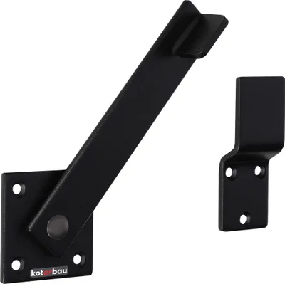 Zdjęcie produktu dla KOTARBAU® rygiel drzwiowy 5 x 15,5 cm zamek ryglowy rygiel stalowy malowany proszkowo rygiel drzwiowy czarny rygiel zamka zamykany zasuwka rygiel przesuwny rygiel bramy ogrodowej rygiel drzwiowy zatrzask zewnetrzny Fe
