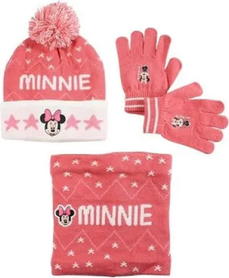 Produktbild von Disney Minnie Maus 3tlg Set Kinder Wintermütze Snood plus Handschuhe