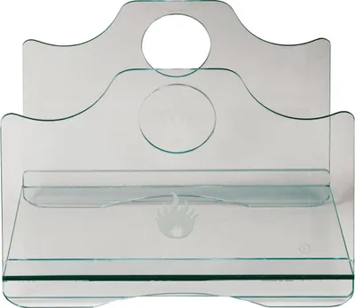 Produktbild von Holzkorb Kamingarnitur Kaminzubehör aus gehärtetem Glas