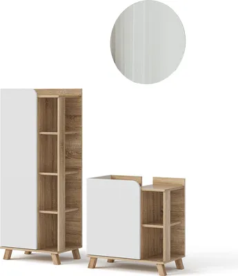 Produktbild von Badmöbel-Set Vicco Karen Sonoma/Weiß 3 Teile, Model 40785