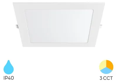 Obrázok produktu pre Braytron LED panelový vstavaný svietidlo 12 W, ultraplochý, hranatý, teplá biela, neutrálna biela, studená biela, 3CCT, 1120 lm, biela, IP40