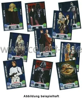 Produktbild von FAMOV2 - Spar 2 - 10 verschiedene Star/Zusatz Karten - Star Wars Force Attax - Movie Cards Serie 2