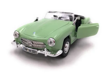 Zdjęcie produktu dla Onwomania Model samochodu z tablicą rejestracyjną Mercedes Benz 190 SL Oldtimer Green Cabrio Car Mst. 1:34-39