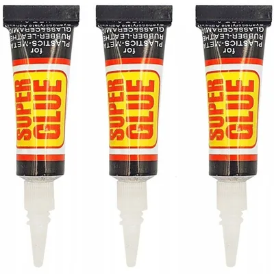 Productafbeelding van Superlijm Set – Cyanoacrylaatlijm Sneldrogend 3x3g | Snelbindend 1 Min, Hardheid 65–80A | voor Plastic Metaal Hout Keramiek