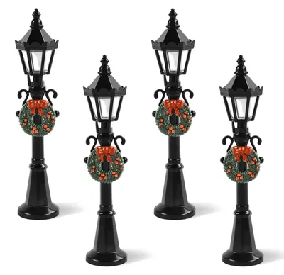 4 Mini-Kerzenlaternen, Gaslaternen, Maßstab 1:100, Modellbausatz