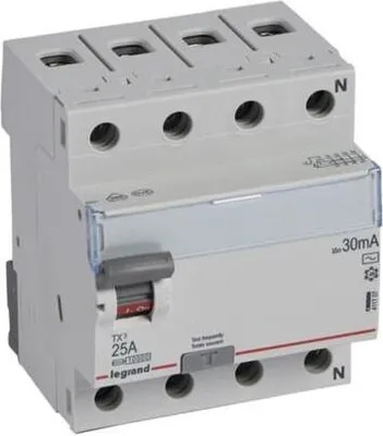 Zdjęcie produktu dla Wyłącznik różnicowoprądowy P 304 4P 25A 30MA TYP AC SERII TX3 411707
