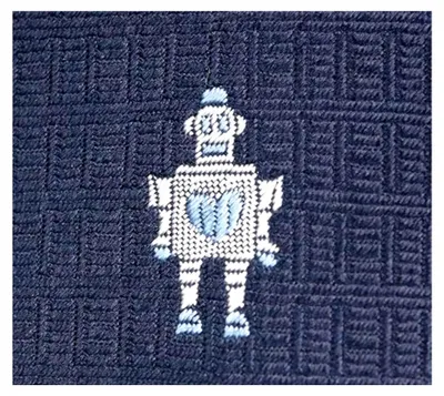 Produktbild von Herren Krawatte 100% Seide Jacquard Roboter Skinny (blau)