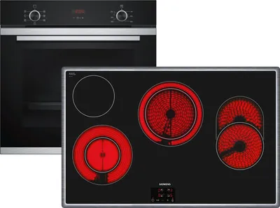 Produktbild von Siemens HB213ABS0 + ET845HH17, Keramik, 4 Zone(n), Glaskeramik, Schwarz, Berührung, 79,5 cm