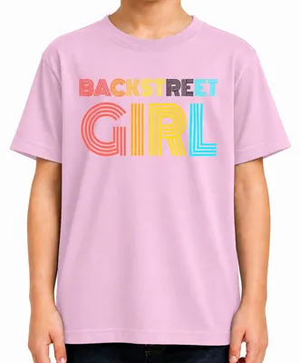 Immagine prodotto di Maglietta per bambini, taglia 140, rosa, con scritta "Fan delle Backstreet Boys", gruppo musicale anni '90, stile sarcastico
