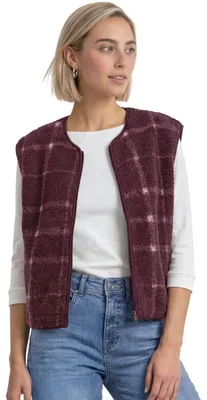 Produktbild von Street One Teddy-Weste mit Zipper und Print Rustic Rouge 46