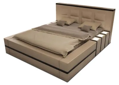 Produktbild von Komplettbett Asti Kunstleder, LED Beleuchtung, 7-Zonen-Matratze H3, 18 cm Matratzenhöhe
