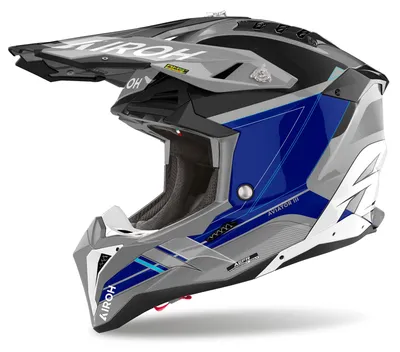 Produktbild von Airoh Helm Aviator 3 Saber grau/schwarz-blau - Größe 2XL
