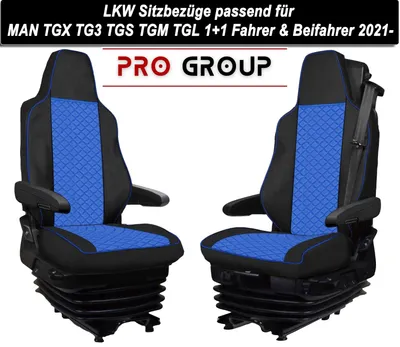 Produktbild von LKW Sitzbezüge Schonbezüge Für MAN TGX TG3 TGS TGM TGL  Blau 2021-