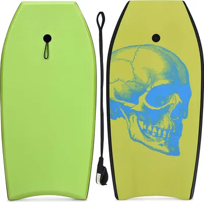 Produktbild von Bodyboard mit 90 cm Sicherheitsleine, bis zu 85kg belastbar, Surfbrett aus XPE & HDPE &EPS, Surfboard für Erwasche & Kinder ab 14, 105×51× 6cm
