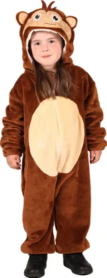 Produktbild von T4066/T4067/T4068-128 braun Affe Affen Kostüm Schimpansen Orang Utan Overall Baby Kinder Gr.128 Körpergröße ca.128 cm