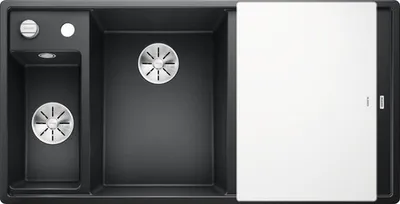 Image de BLANCO AXIA III 6 S, SILGRANIT® PuraDur®, anthracite, bassin gauche, avec planche à découper en verre