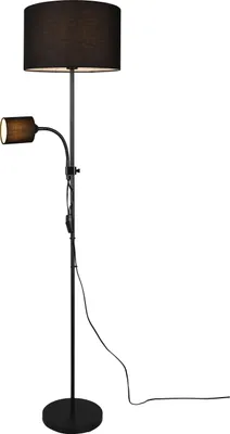Produktbild von Stehleuchte OWEN Flexarm mit Leselicht & Stoffschirm Schwarz R40192002