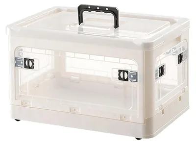Aufbewahrungsbox 20 l, transparent, mit Rollen und Sicherheitsverschluss
