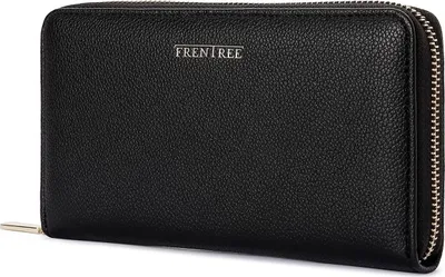 Produktbild von FRENTREE® Clutch Geldbörse Damen - Portemonnaie Damen mit 16 Kartenfächern und Smartphonefach Herbst- und Winterfarben - Obsidian