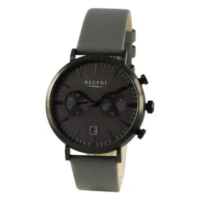 Produktbild von Regent Herren Uhr Lederarmband Leder Armbanduhr Analog dunkelgrau UR1111501