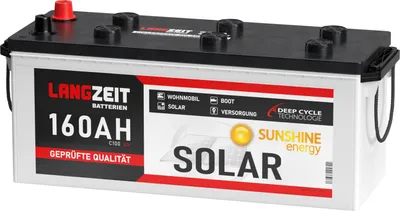 Produktbild von Langzeit Solarbatterie 12V 160AH Versorgungsbatterie Wohnmobilbatterie 140Ah 150Ah 170Ah