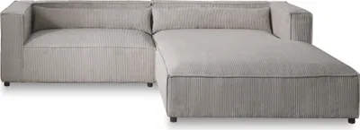 Produktbild von Lisa Design ELA– 4-Sitzer Ecksofa rechts, Cordsamt, 4-Sitzer, moderner Stil , Hellgrau