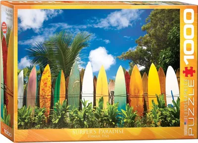 Produktbild von 1000 Teile Puzzle - Puzzle - Surfer Paradies Hawaii USA + Puzzle Zubehör