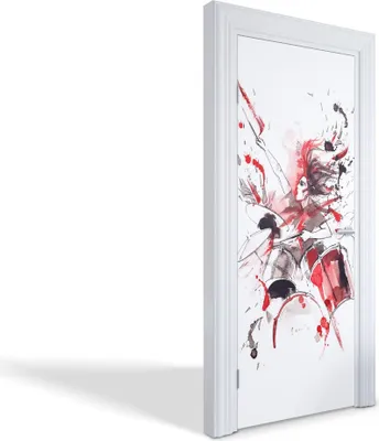 Produktbild von Wandtattoos Türen Selbstklebende Wandsticker Türtapeten - Trommelenergie - 85 x 205 cm