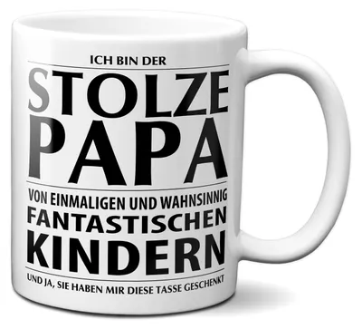 Produktbild von TassenKing Tasse mit Spruch STOLZER PAPA Kaffeetasse Kaffeebecher Kaffeepott Frühstückstasse Bürotasse Weihnachten Kinder Geschenk